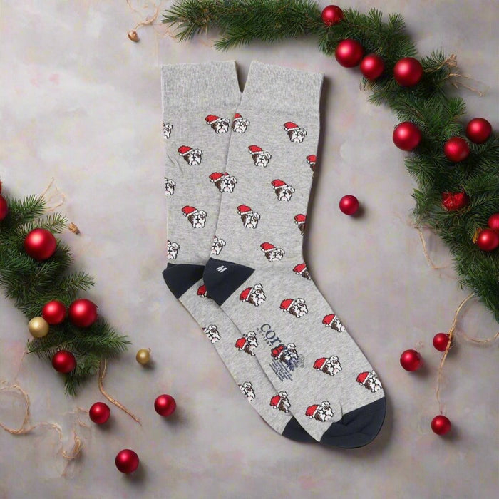 Men's Christmas Bulldog Cotton Socks