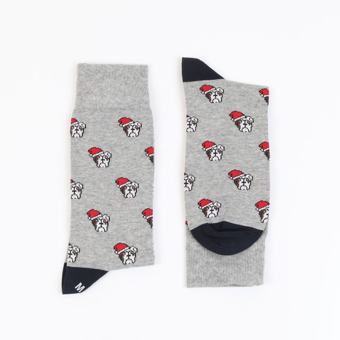 Men's Festive Bulldog Cotton Socks