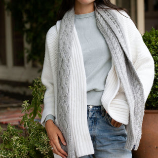 Chunky Cable Knit Cashmere Scarf